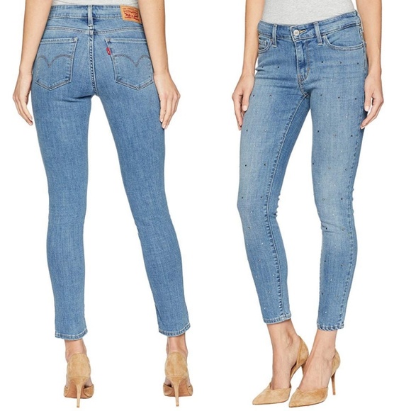 Levi's 711 Studded Embellished Skinny Ankle Jeans - Picture 4 of 6